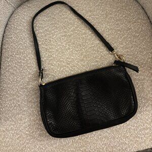 Leather Black Snakeskin Shoulder Bag from & Other Stories